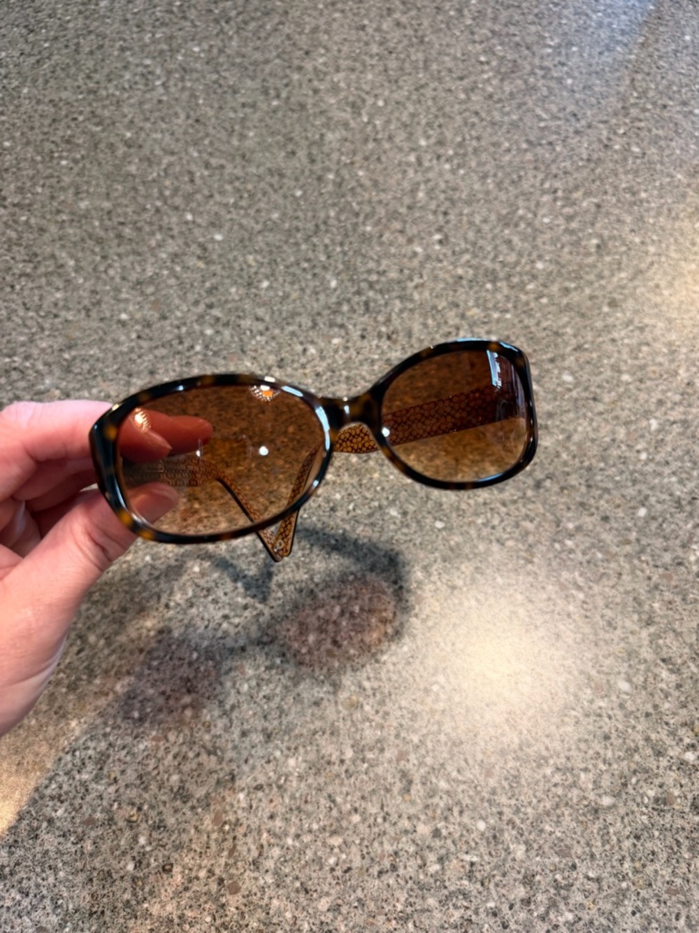 Y2k Coach Anna Tortoise & Honey Brown Logo Sunglasses - Picture 2 of 3